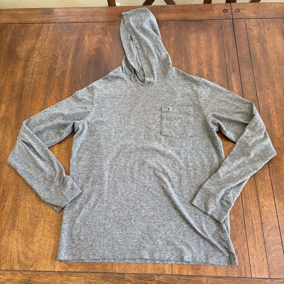 Vineyard Vines Edgartown LS Hoodie Shirt Pullover L 16 Navy Blue Striped Logo - Picture 1 of 8